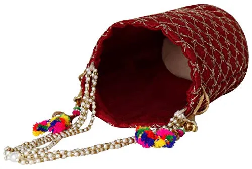 (Pack of 10) Women's Potli Bag Combo (Multicolor)