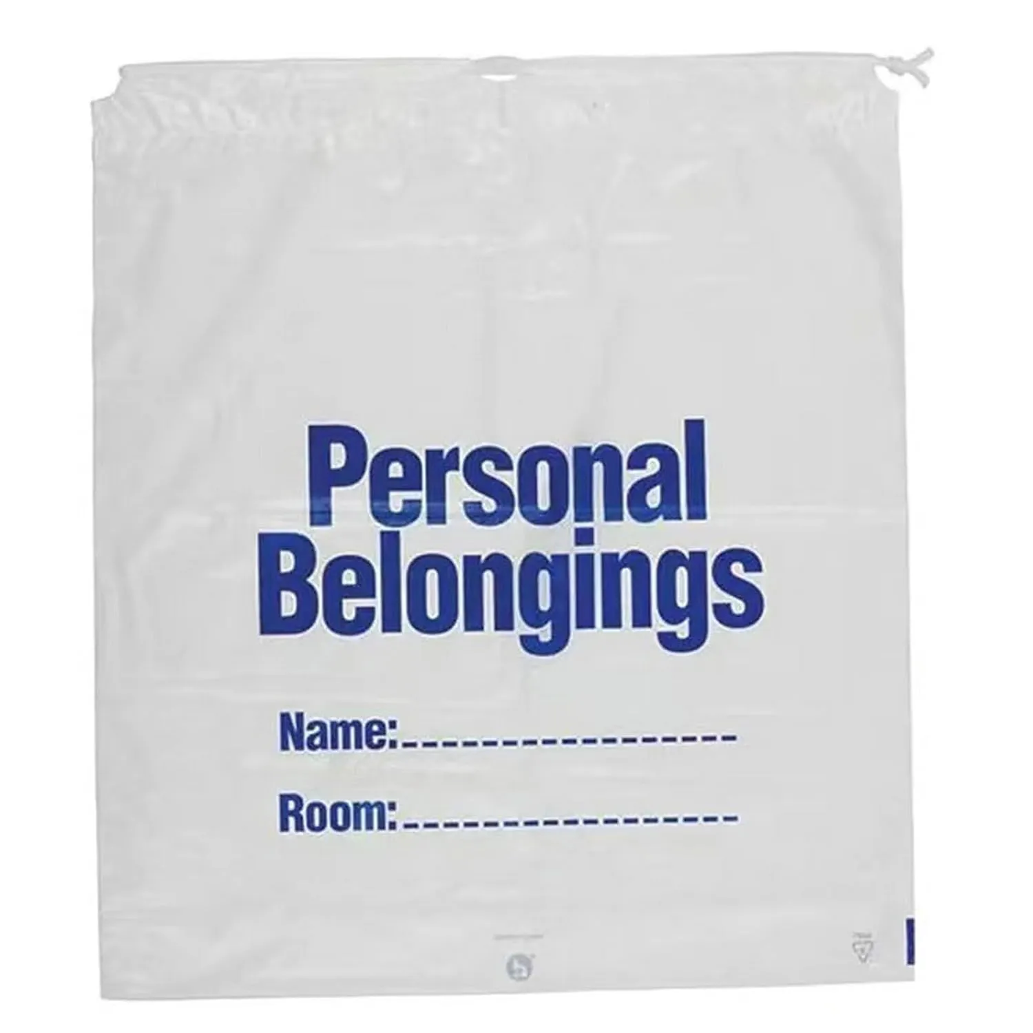 Patient Personal Belonging Bags - Drawstring Clear ， 1.6 mil Thick, 18" W x 20" L, Pack of 200
