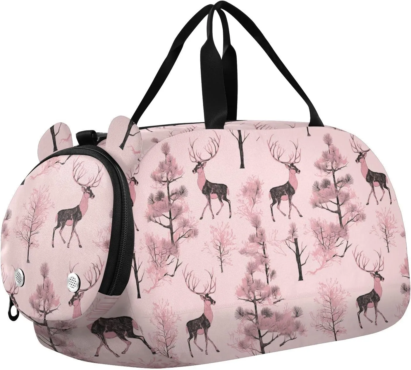 Peach Reindeer Jungle Girl's Gym Duffel Bag with Shoes Compartment Large Capacity Carry On Overnight Bag for School Practice, Sports, Travel bolsas de
