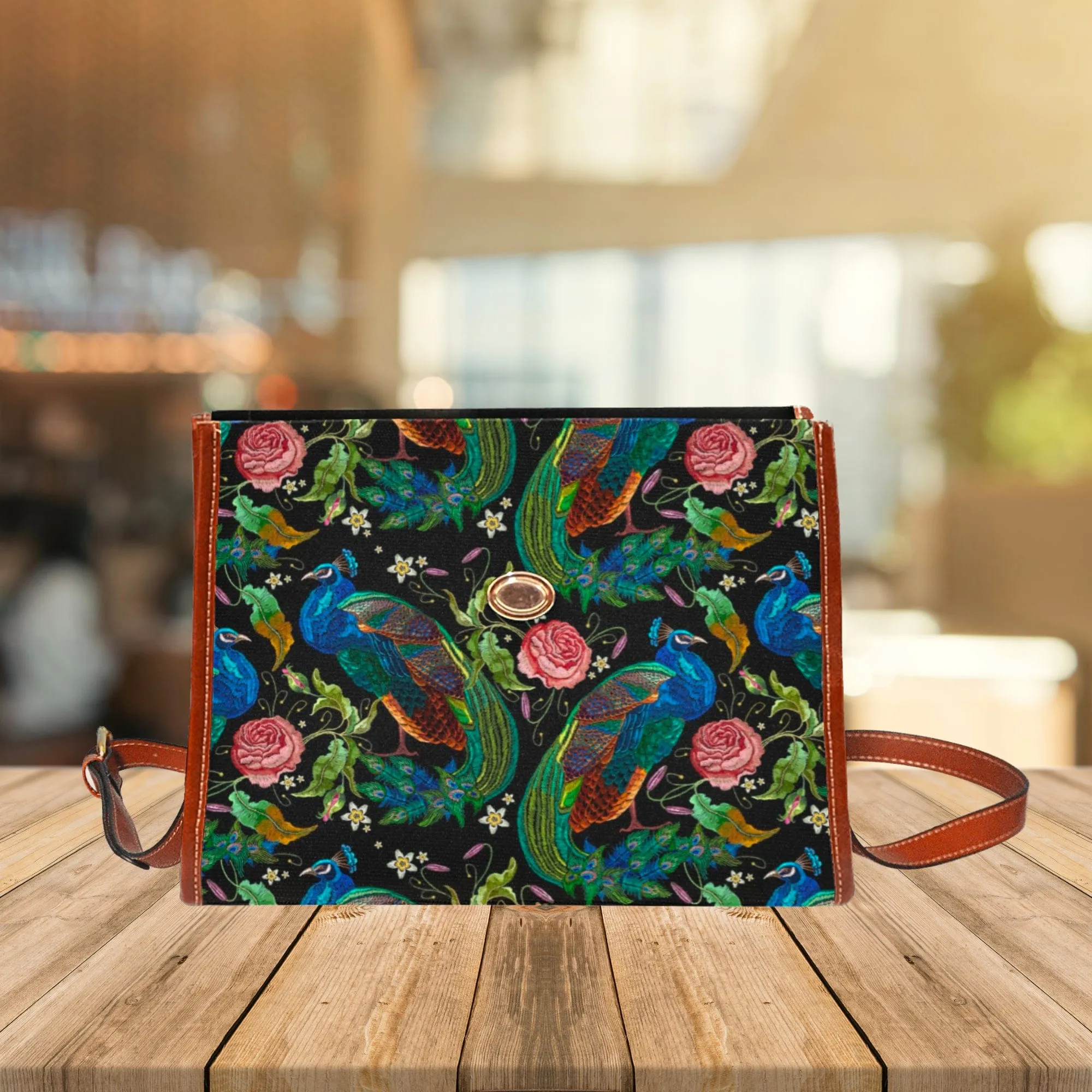 Peacocks Parade | Canvas Satchel Bag