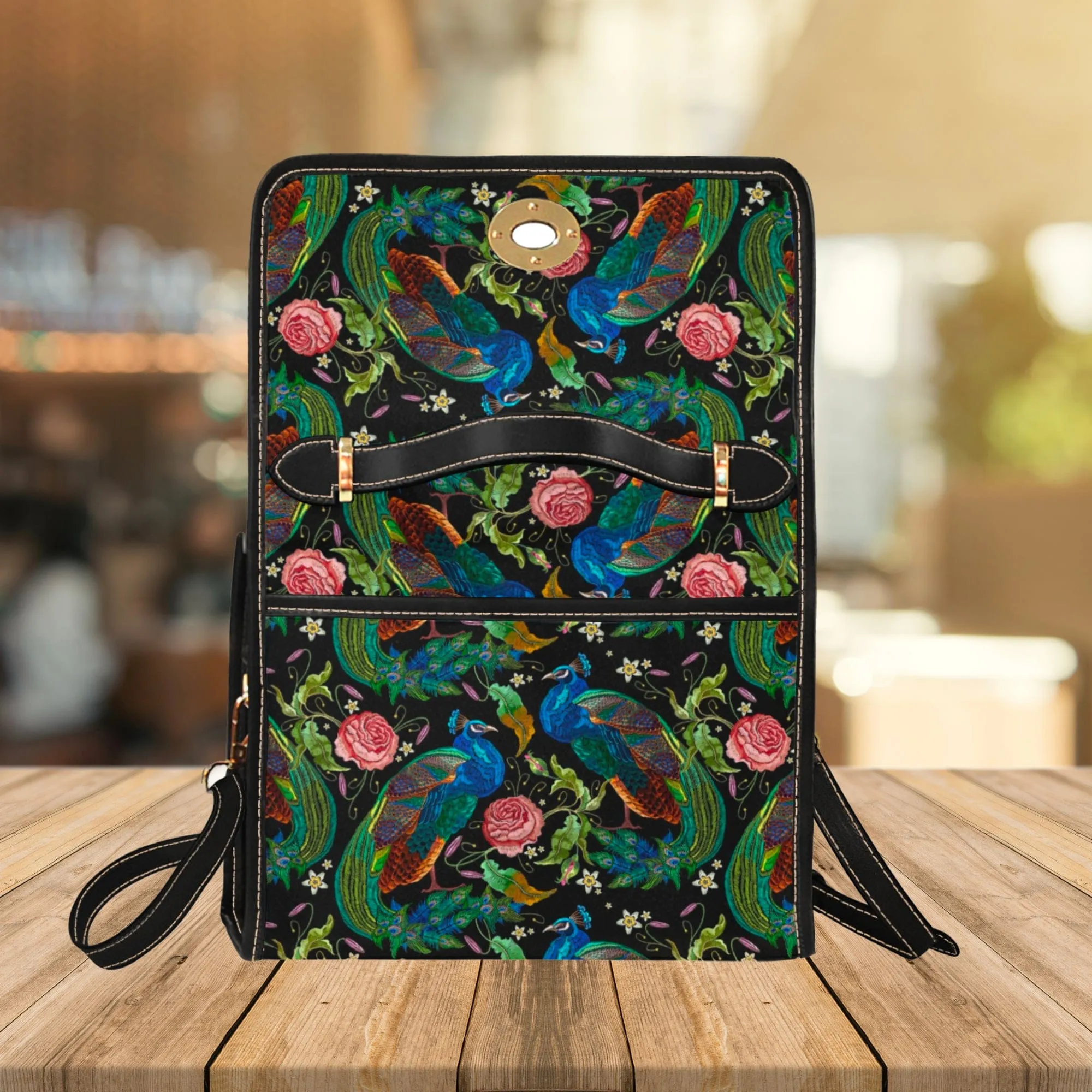 Peacocks Parade | Canvas Satchel Bag