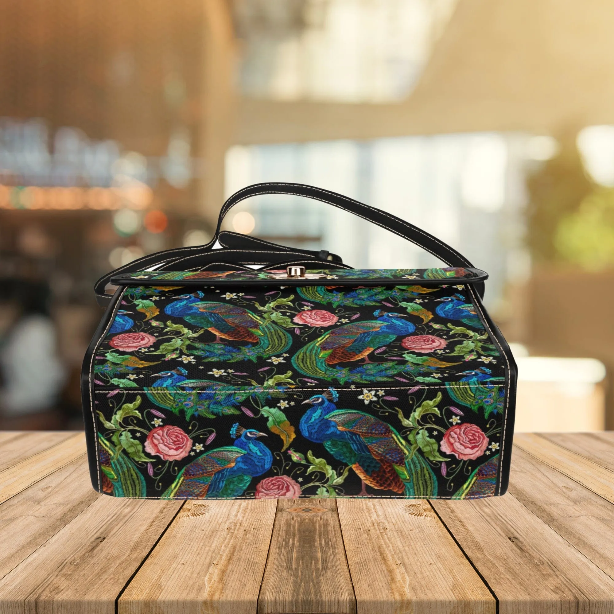 Peacocks Parade | Canvas Satchel Bag