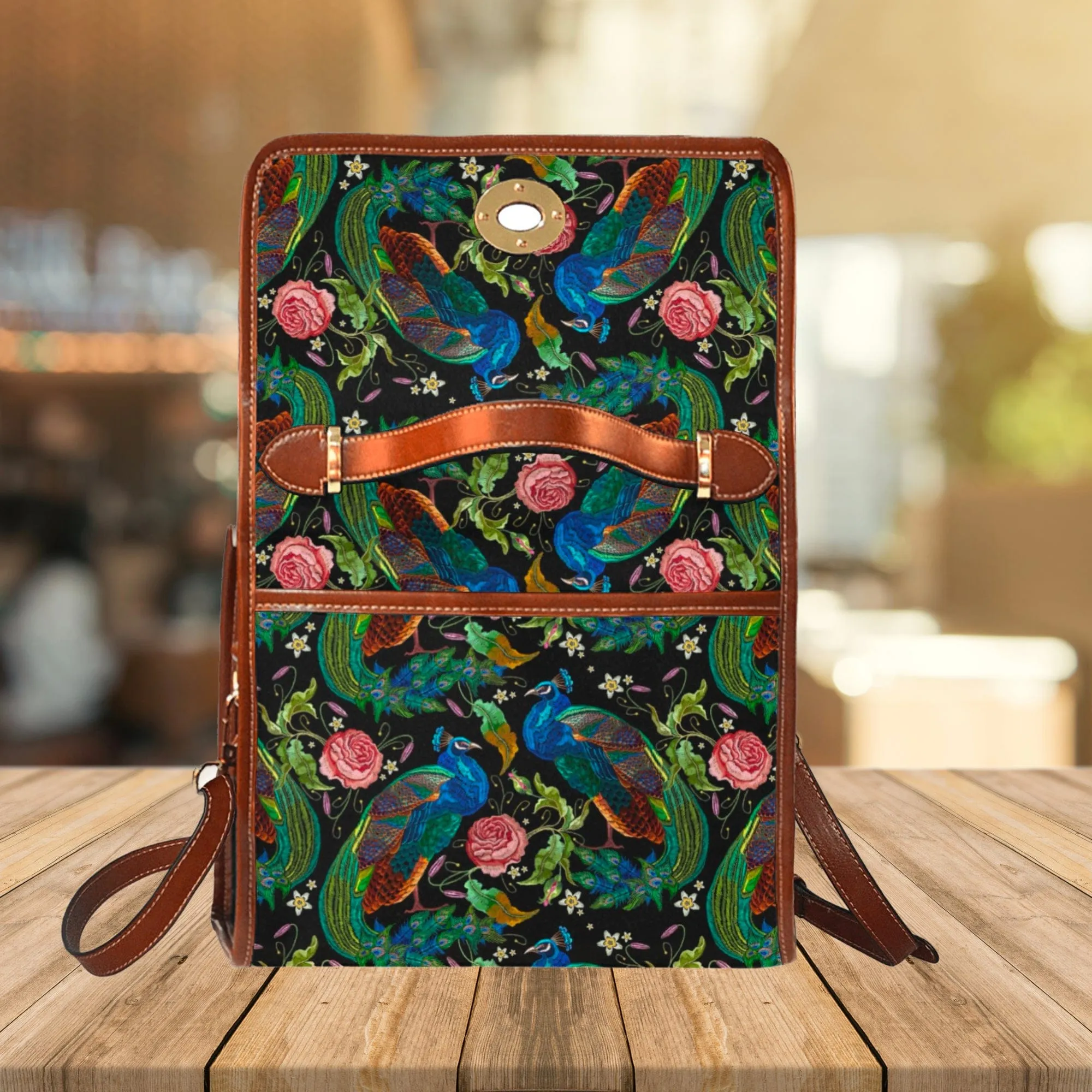 Peacocks Parade | Canvas Satchel Bag