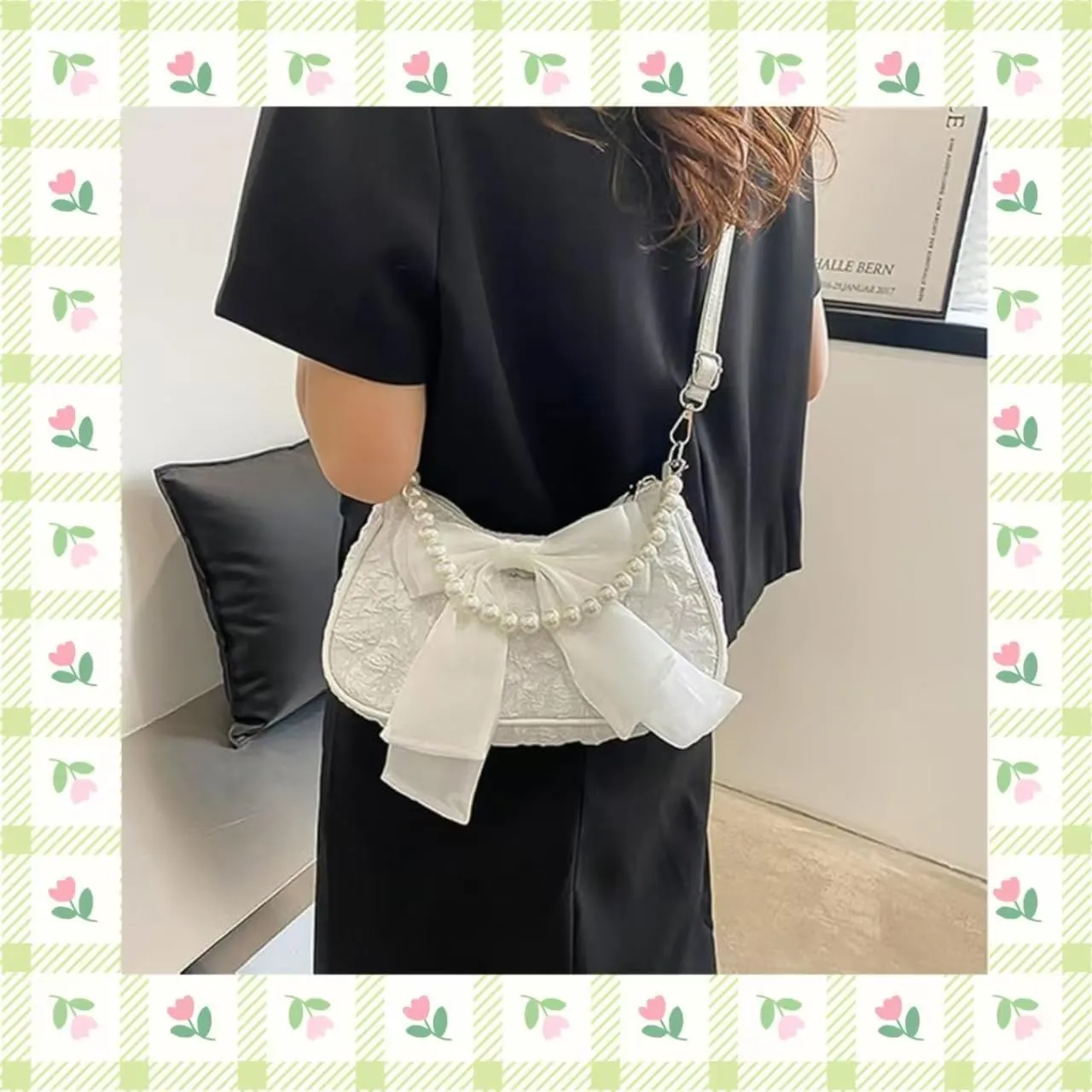 Pearl Handbags for Ladies: Vintage Bow - Tie Cross - Body & Multifunctional Shoulder Bags