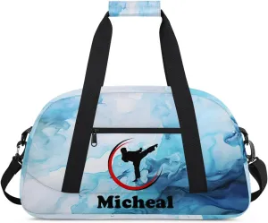 Personalized Martial Art Bag Duffel Bag for Girls, Custom Taekwondo Karate Bag Overnight Bags for Travel Weekender Practice Traning