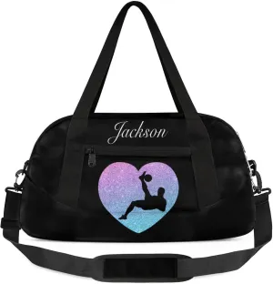 Personalized Sport Duffel Bag Custom Soccer Sports Bag with Name Travel Overnight Shoulder Bags Customized Gifts for Women Men, Gradient Blue
