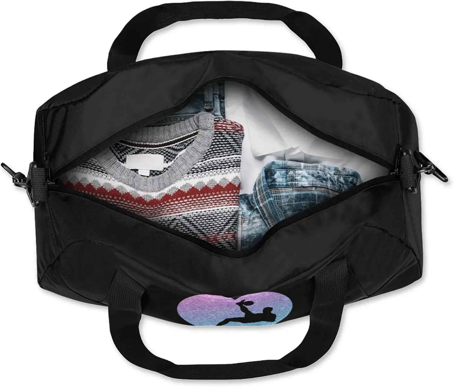 Personalized Sport Duffel Bag Custom Soccer Sports Bag with Name Travel Overnight Shoulder Bags Customized Gifts for Women Men, Gradient Blue
