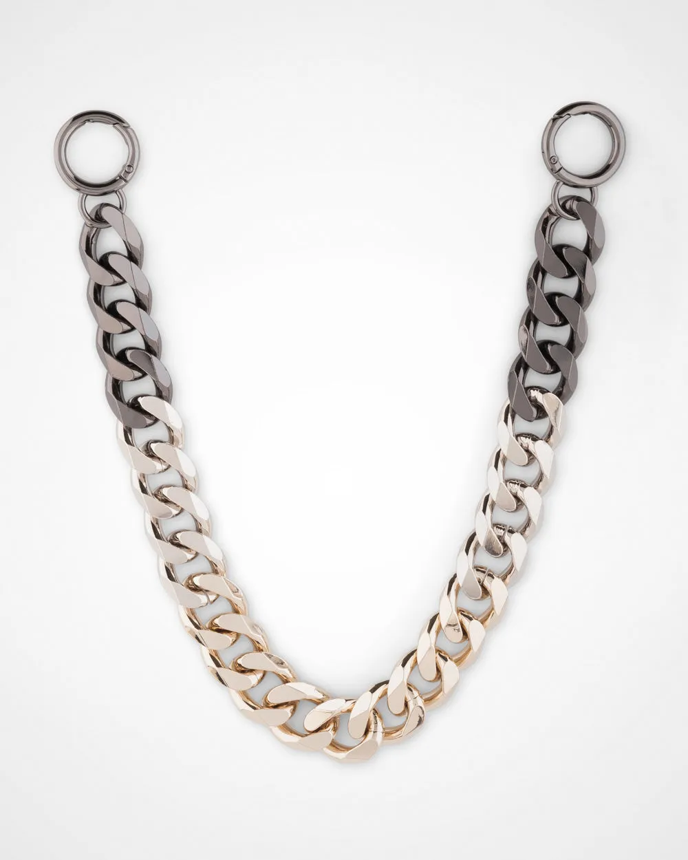 Pia Crescent Shoulder Bag With Crossbody Strap   Chunky Chain Strap