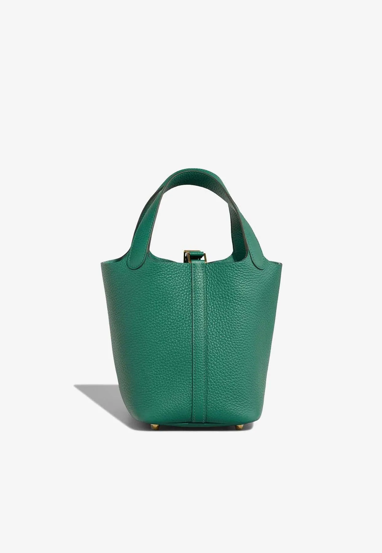 Picotin 18 in Vert Vertigo Clemence Leather with Gold Hardware