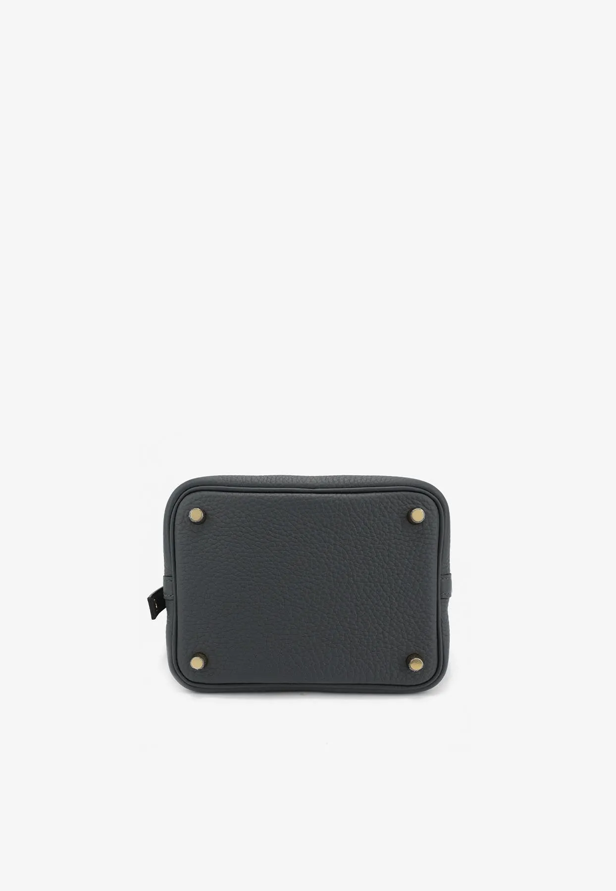 Picotin Lock 18 in Gris Misty Clemence Leather with Brushed Gold Hardware