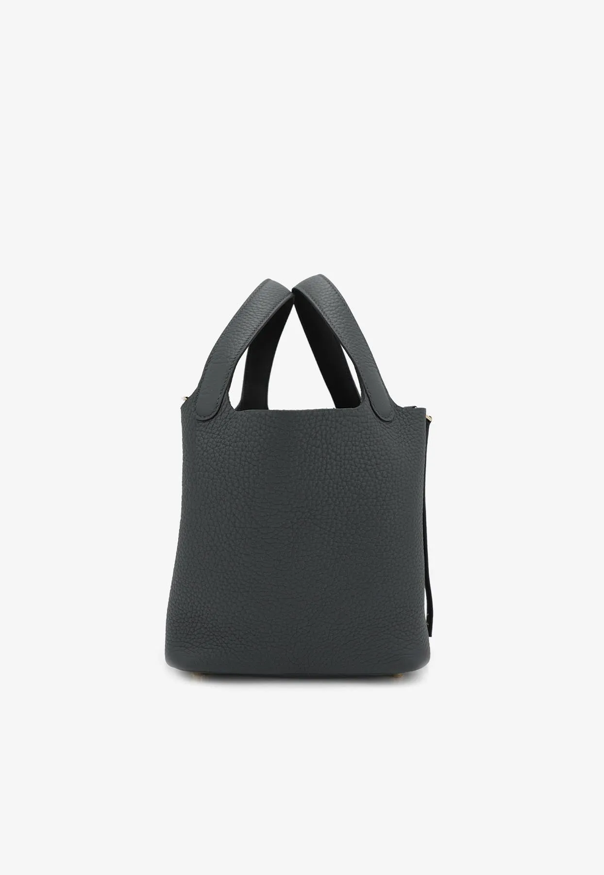 Picotin Lock 18 in Gris Misty Clemence Leather with Brushed Gold Hardware