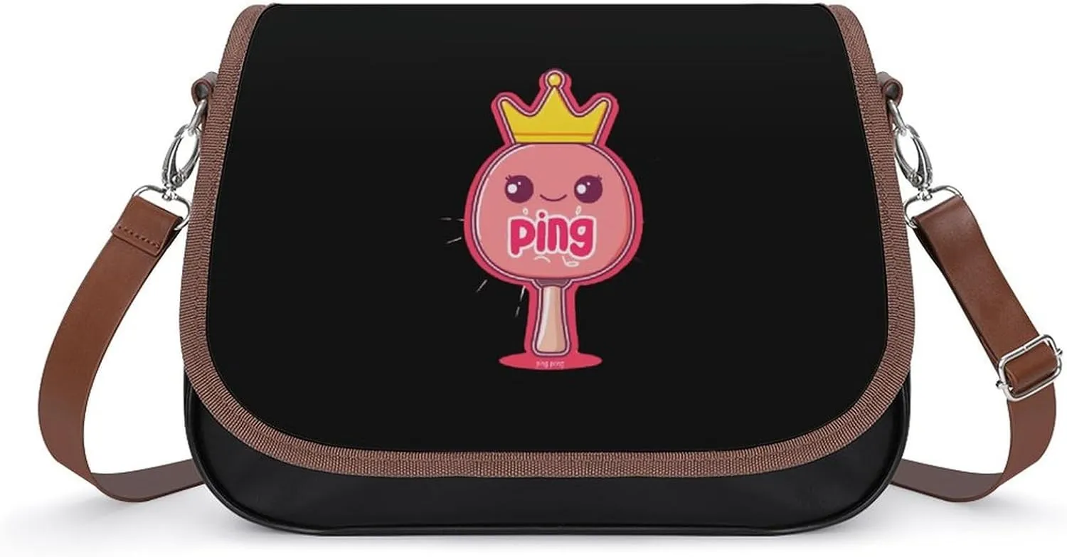 Ping Pong Queen Crossbody Bags for Women Trendy Shoulder Satchel Purses Messenger Bag