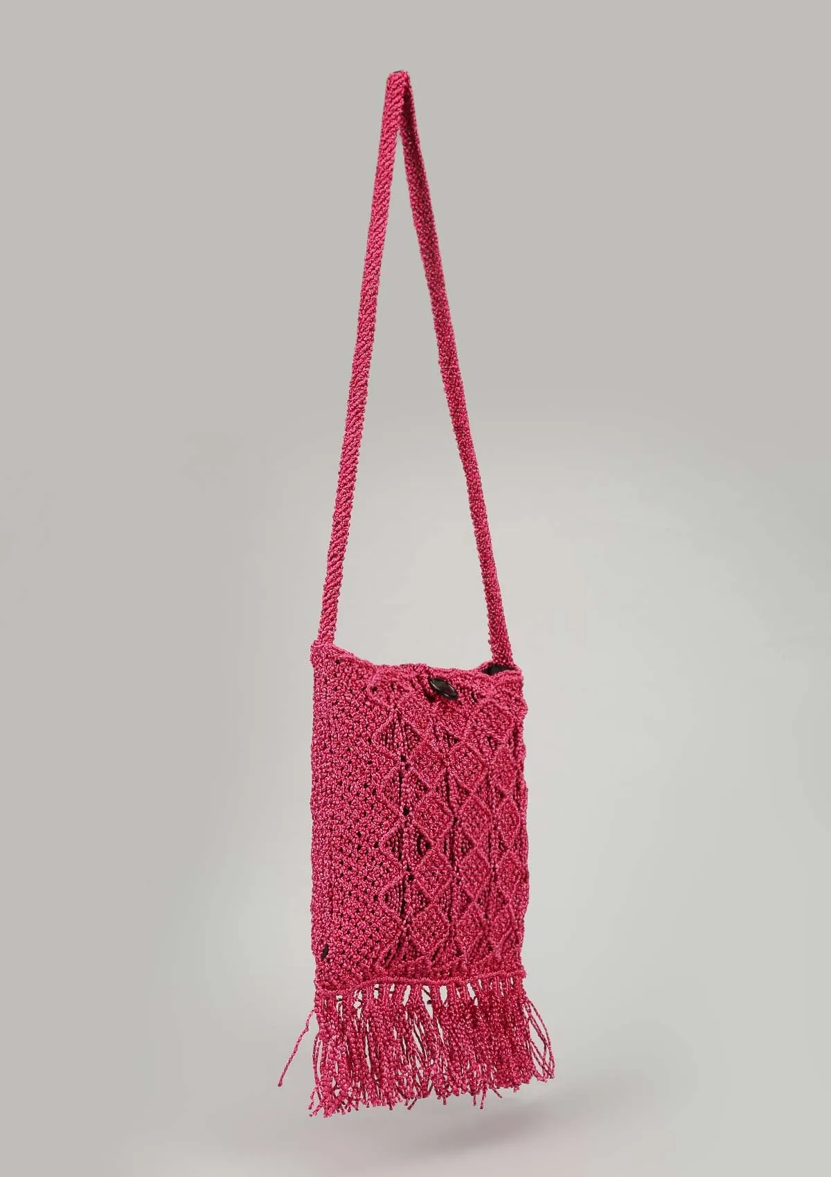 Pink Malai Dori Crochet Bag