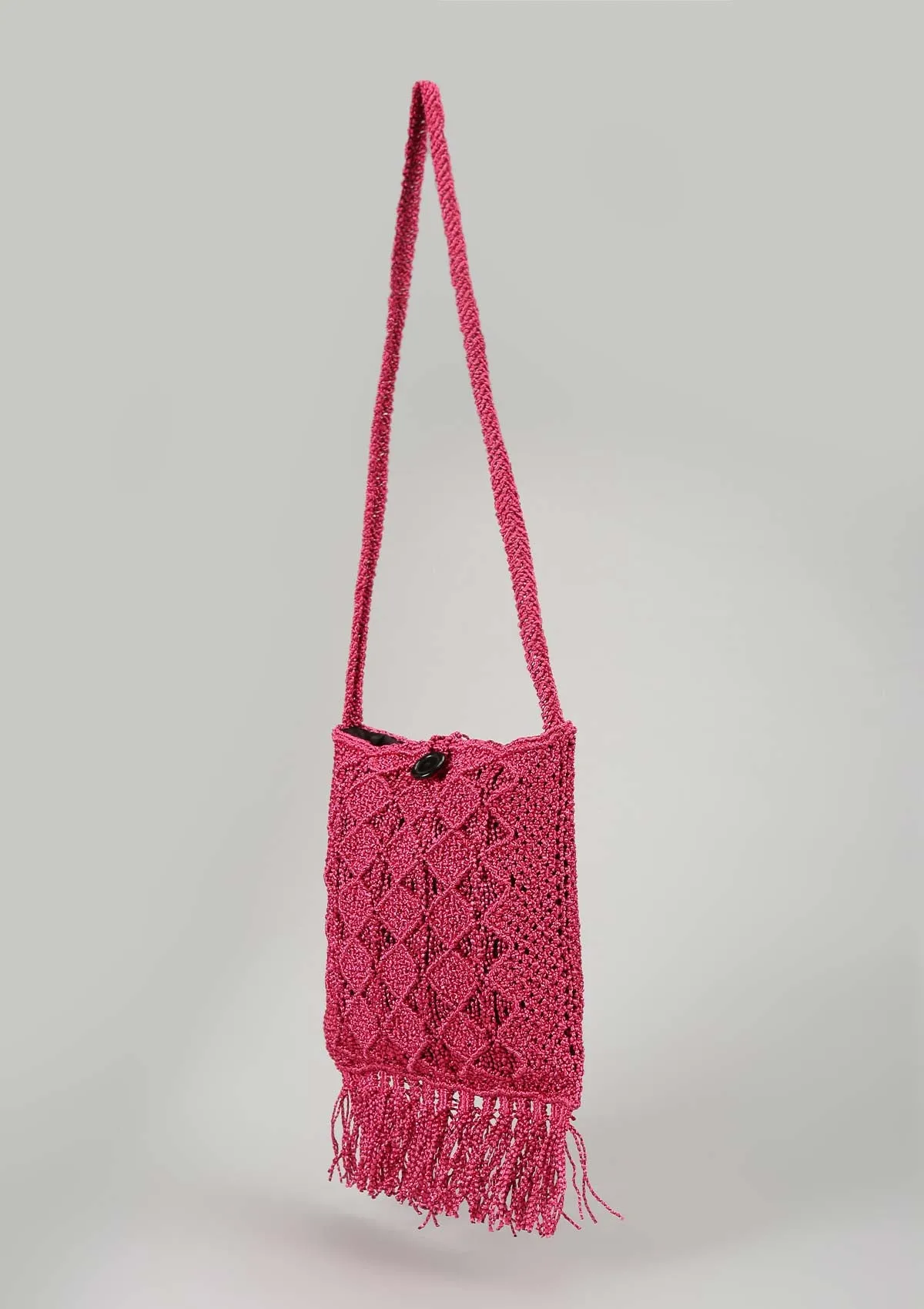 Pink Malai Dori Crochet Bag