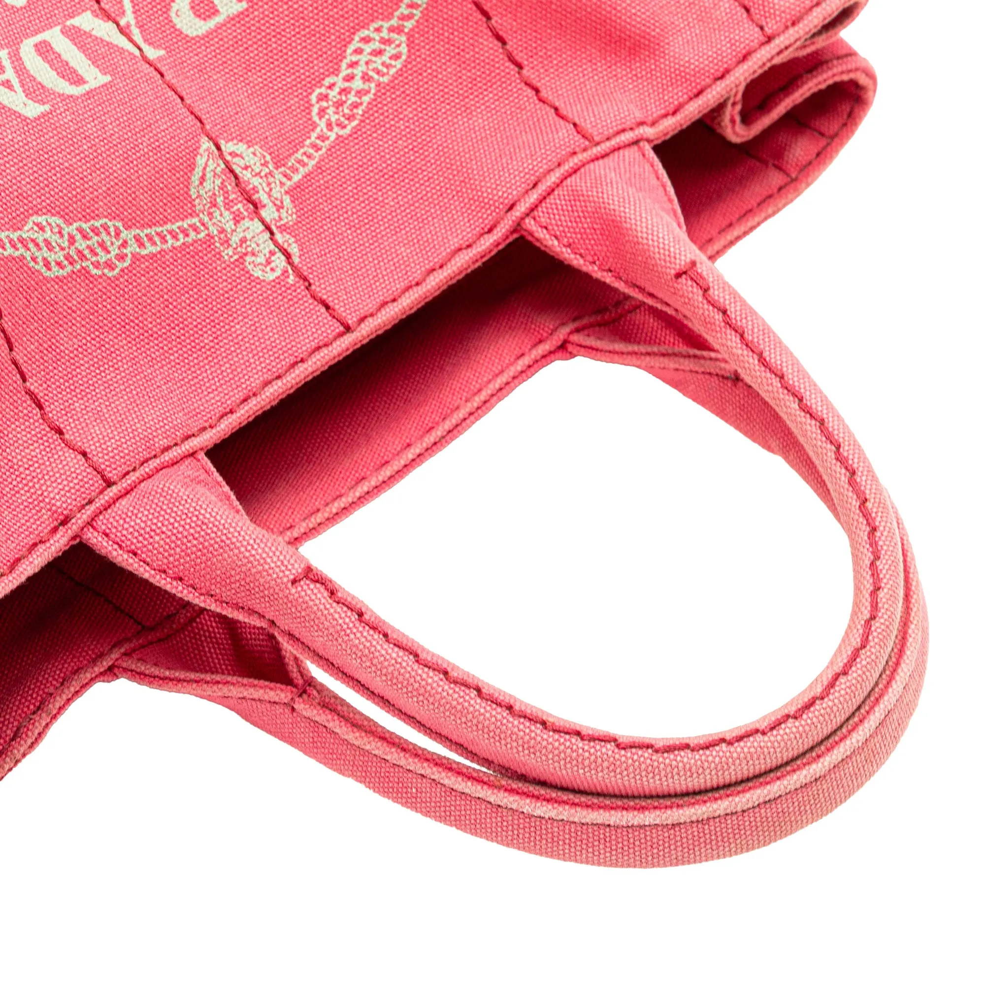 Pink Prada Small Canvas Canapa Logo Satchel