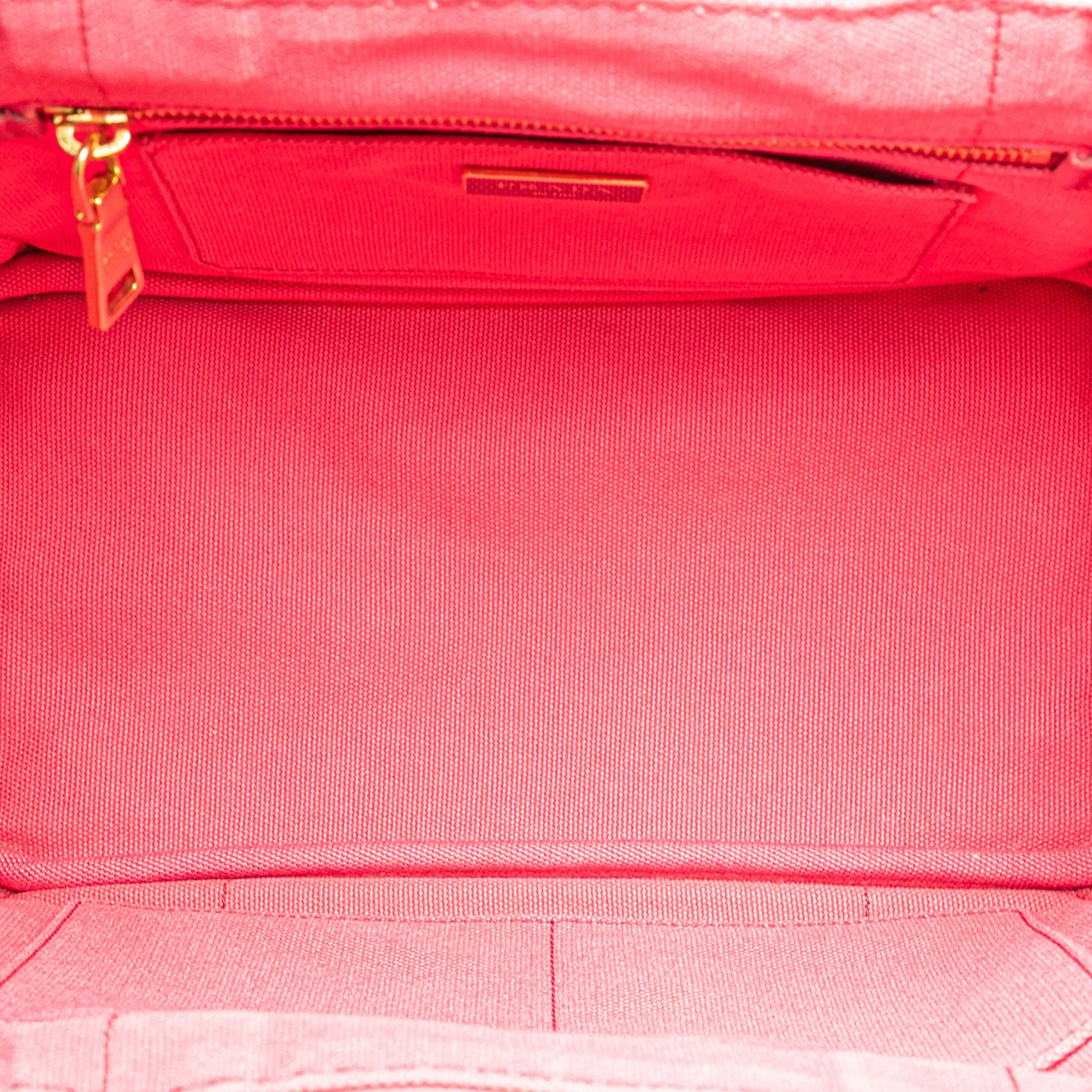 Pink Prada Small Canvas Canapa Logo Satchel