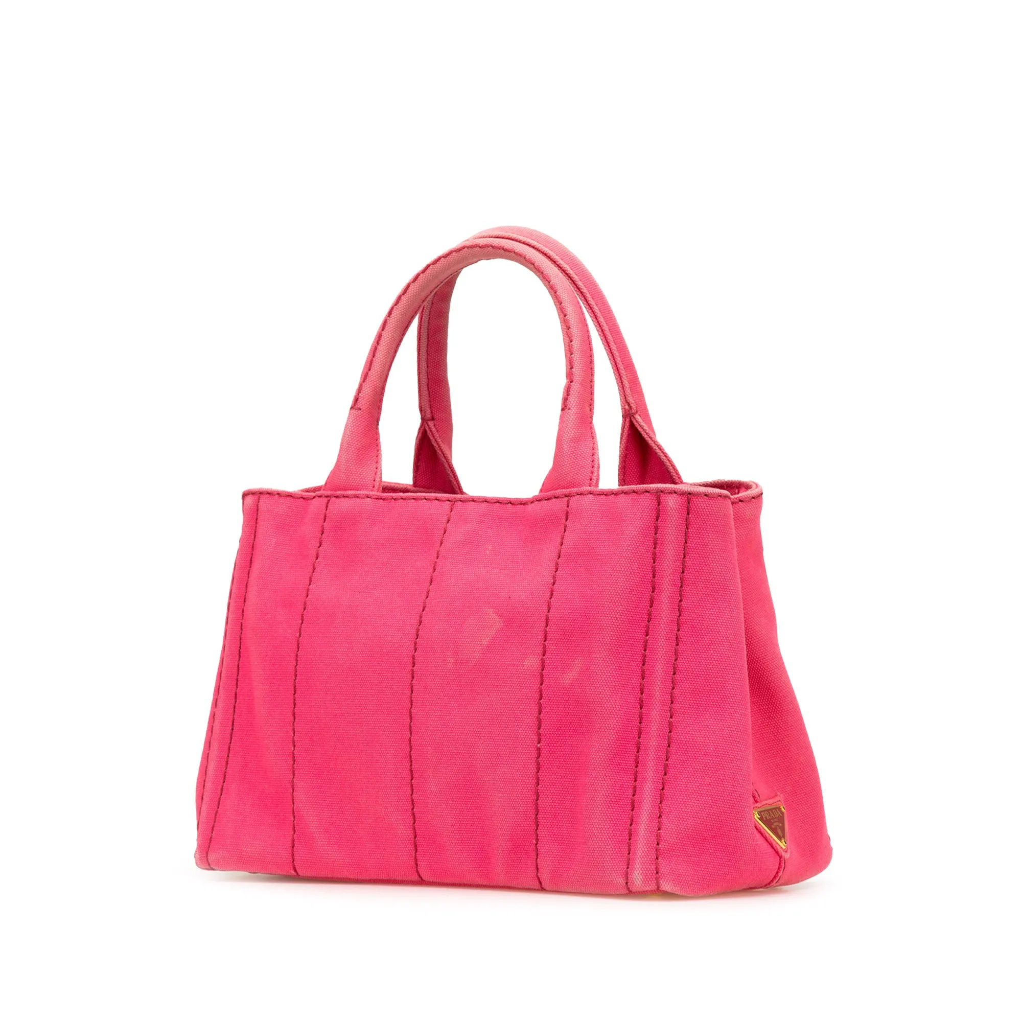 Pink Prada Small Canvas Canapa Logo Satchel