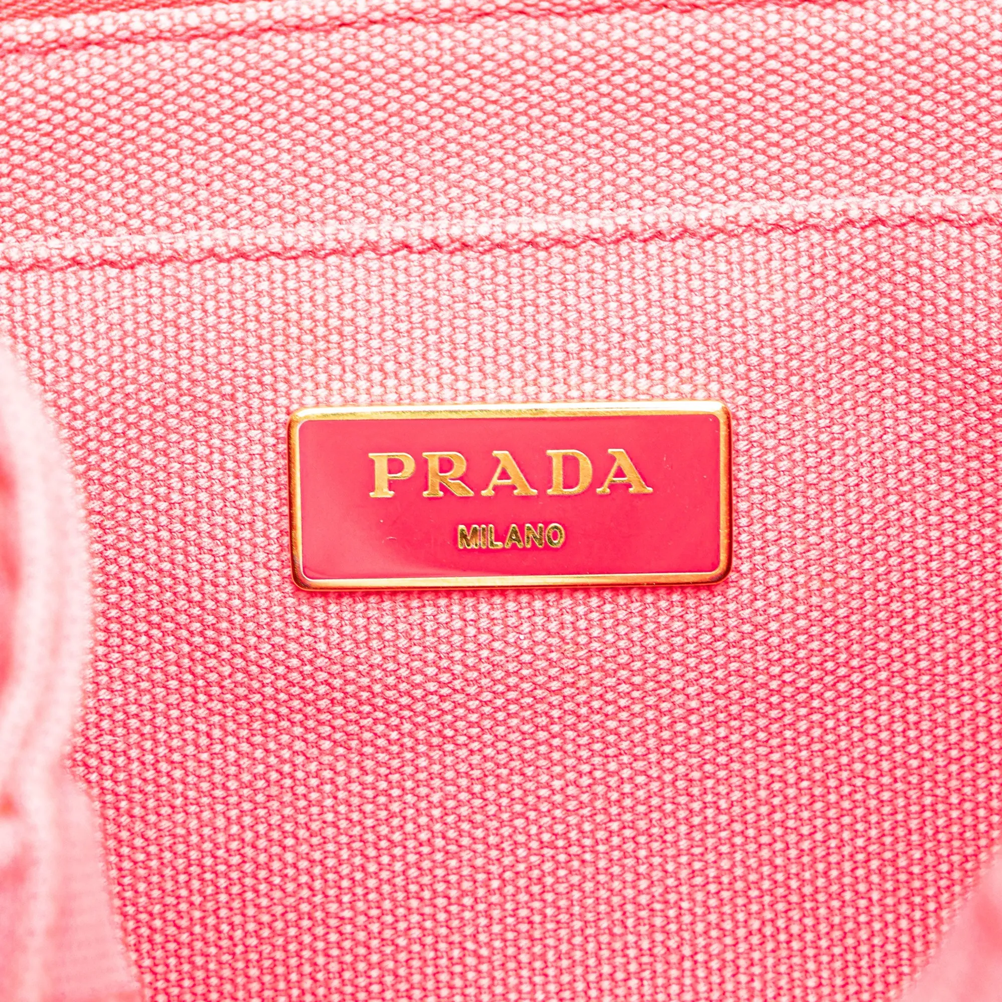 Pink Prada Small Canvas Canapa Logo Satchel