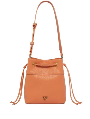 Pinko Mandarin Orange Drawstring Bucket Bag