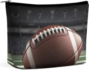 Portable Small Cosmetic Bag Cute Travel Makeup Bag American Football Waterproof Toiletry Bag for Women