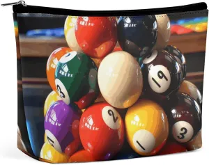Portable Small Cosmetic Bag Cute Travel Makeup Bag Color Billiards Waterproof Toiletry Bag for Women