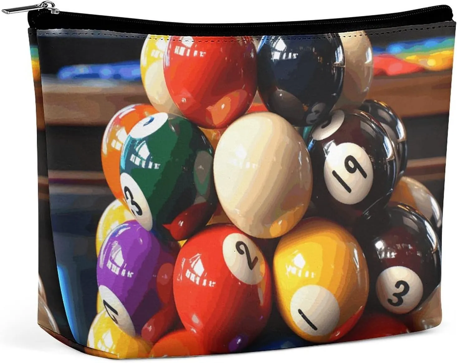 Portable Small Cosmetic Bag Cute Travel Makeup Bag Color Billiards Waterproof Toiletry Bag for Women