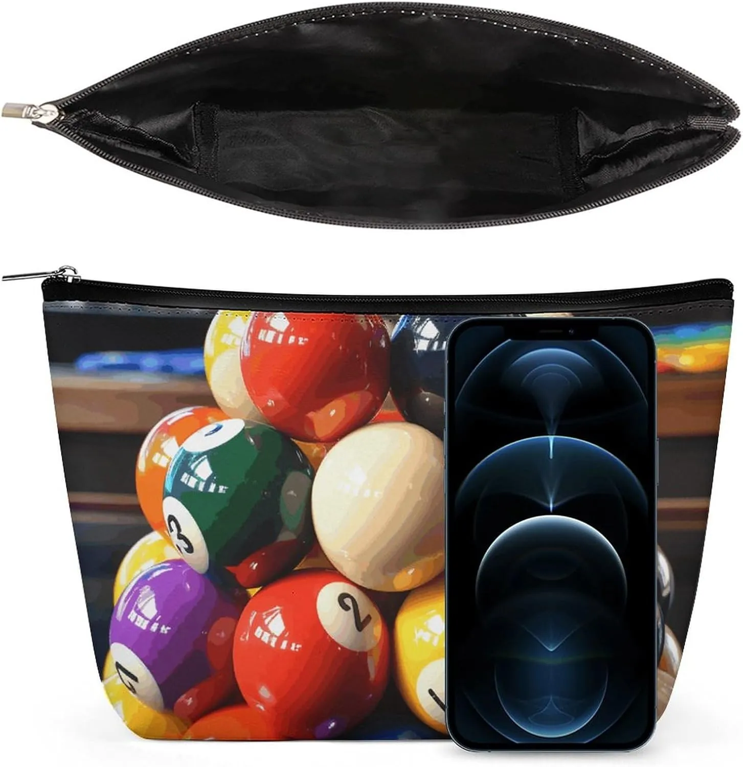 Portable Small Cosmetic Bag Cute Travel Makeup Bag Color Billiards Waterproof Toiletry Bag for Women