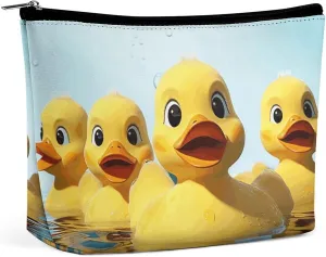 Portable Small Cosmetic Bag Cute Travel Makeup Bag Cute Yellow Rubber Ducky Waterproof Toiletry Bag for Women