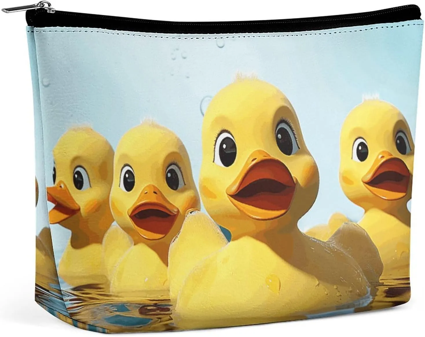 Portable Small Cosmetic Bag Cute Travel Makeup Bag Cute Yellow Rubber Ducky Waterproof Toiletry Bag for Women