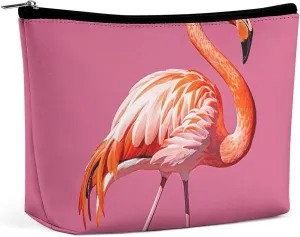 Portable Small Cosmetic Bag Cute Travel Makeup Bag Flamingos Waterproof Toiletry Bag for Women