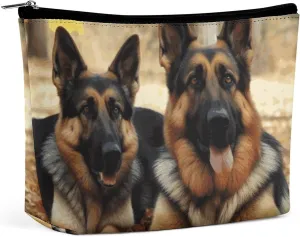 Portable Small Cosmetic Bag Cute Travel Makeup Bag German Shepherd Dog Waterproof Toiletry Bag for Women