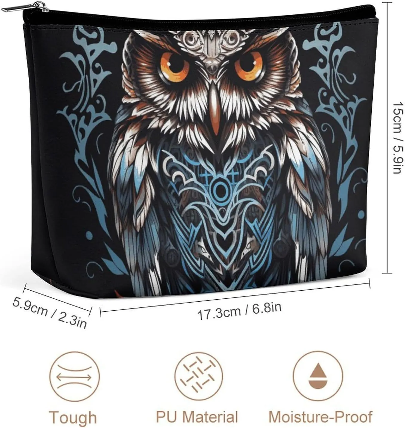 Portable Small Cosmetic Bag Cute Travel Makeup Bag Owl Waterproof Toiletry Bag for Women