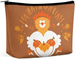 Portable Small Cosmetic Bag Cute Travel Makeup Bag Thanksgiving Day Waterproof Toiletry Bag for Women