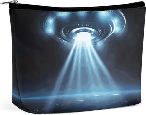 Portable Small Cosmetic Bag Cute Travel Makeup Bag UFO Spaceship Waterproof Toiletry Bag for Women