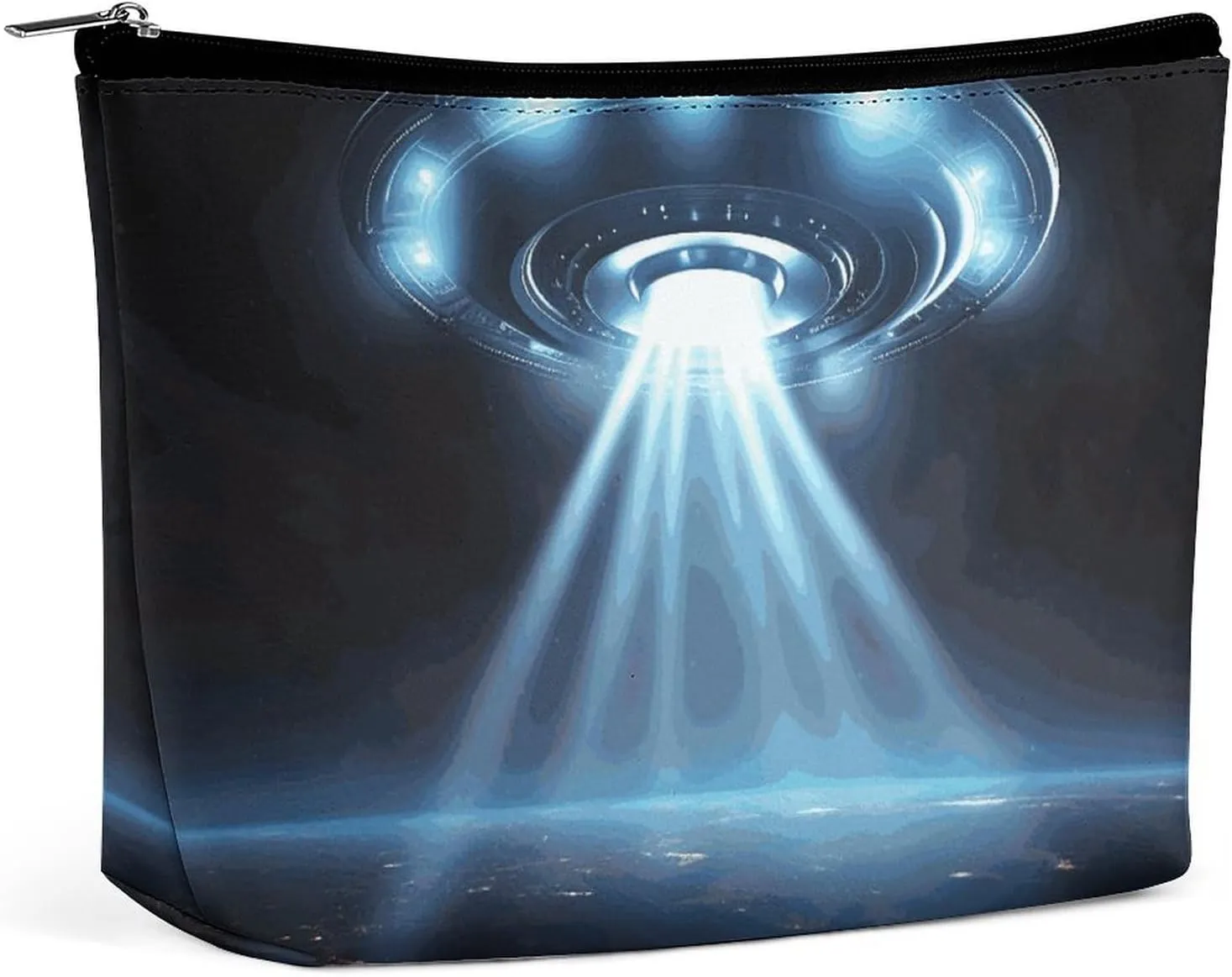 Portable Small Cosmetic Bag Cute Travel Makeup Bag UFO Spaceship Waterproof Toiletry Bag for Women