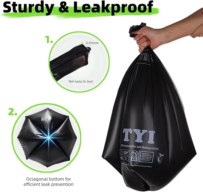 Portable Toilet Bags for Camping, 40 Count Toilet Replacement Bags, 8 Gallon, 30 Liter, 100% Biodegradeable for Use with 5 Gallon Bucket