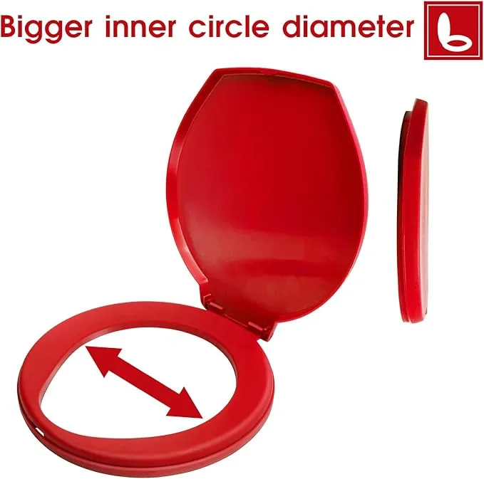 Portable Toilet Seat for 5 Gallon Bucket Emergency Outdoor Camping Snap on Luggable Loo Toilet Cover for Adults and Kids Red