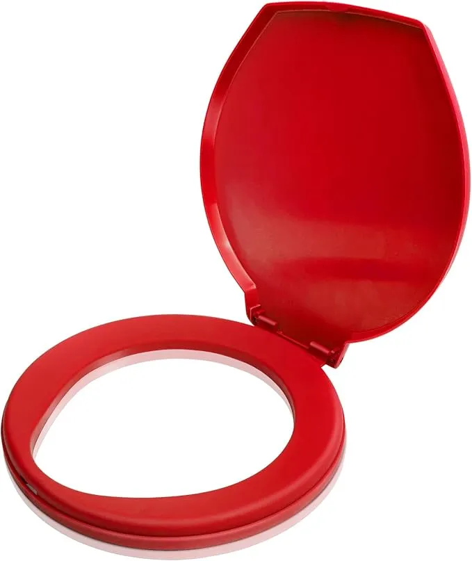 Portable Toilet Seat for 5 Gallon Bucket Emergency Outdoor Camping Snap on Luggable Loo Toilet Cover for Adults and Kids Red