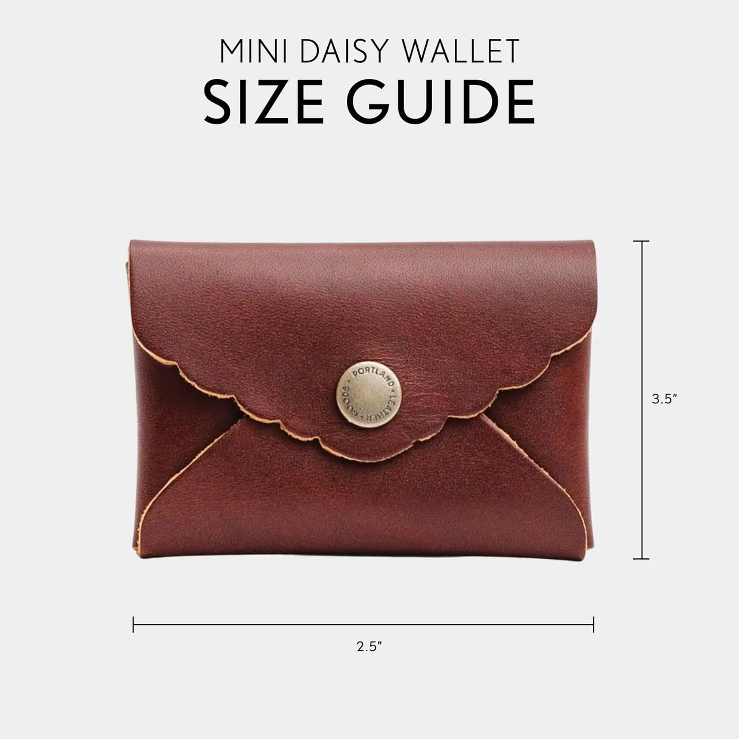 Portland Leather Goods Mini Daisy Wallet for Women – Handmade from the Finest Full-Grain Hides – Features Envelope Design with Snap Closure – Cognac