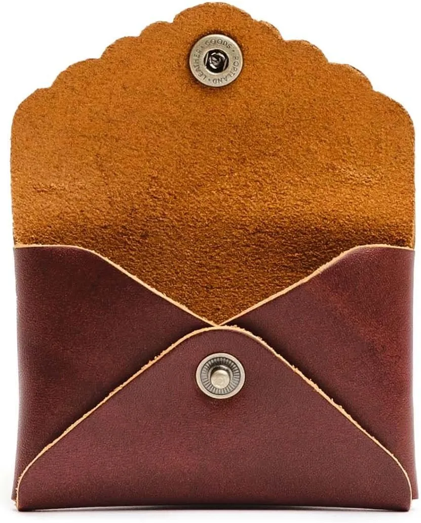 Portland Leather Goods Mini Daisy Wallet for Women – Handmade from the Finest Full-Grain Hides – Features Envelope Design with Snap Closure – Cognac