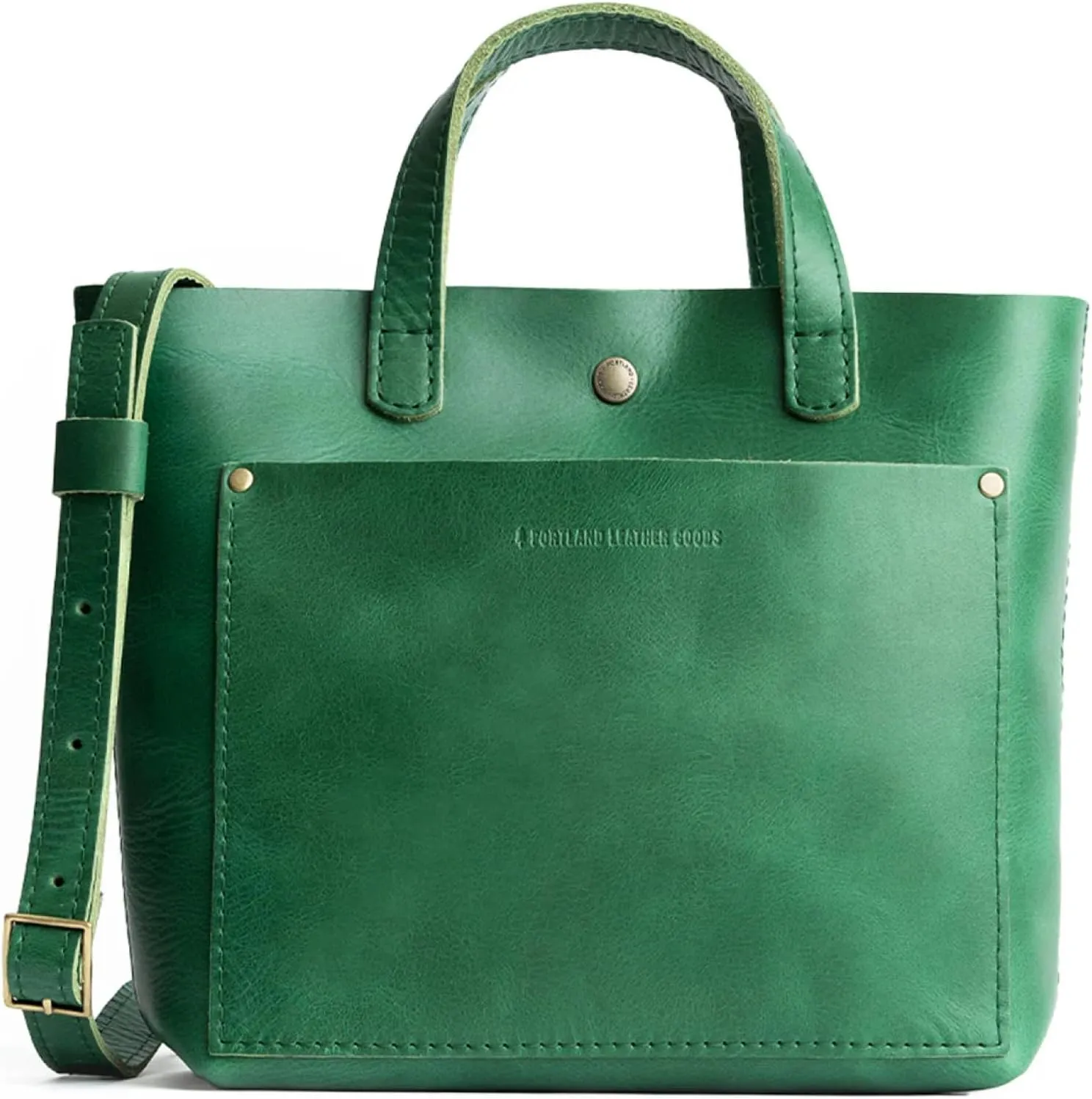 Portland Leather Goods Mini Snap Crossbody Tote Bag for Women – Handmade, Snap Closure, Durable & Unlined – Outside Pocket