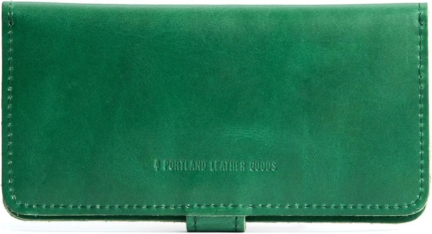Portland Leather Goods Women's Bifold Wallet – Slim Design with Secure Snap, 8 Card Slots & Interior Zipper Pocket – Cowboy Mint