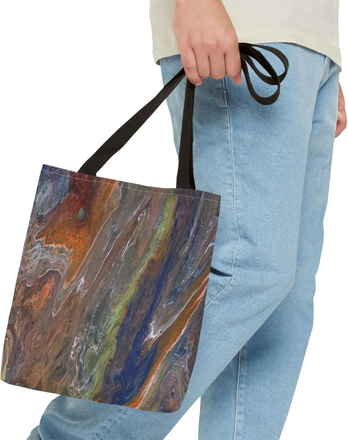 Pour Paint Tote Bag, Artistic Shoulder Bag, Creative Canvas Tote, Paint Splash Purse, Fashionable Shopping Bag