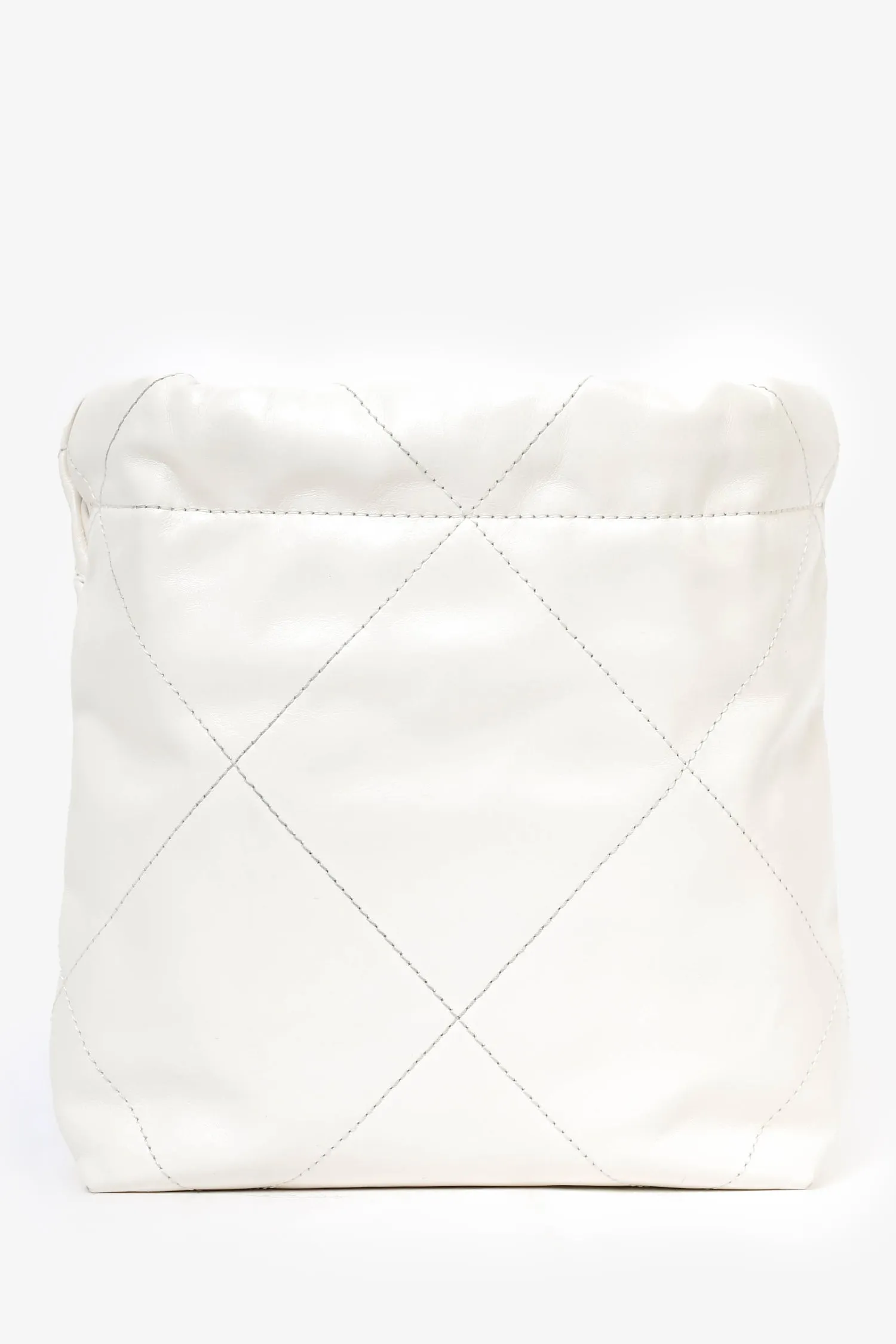 Pre-Loved Chanel™ 22 White Lambskin Mini Hobo
