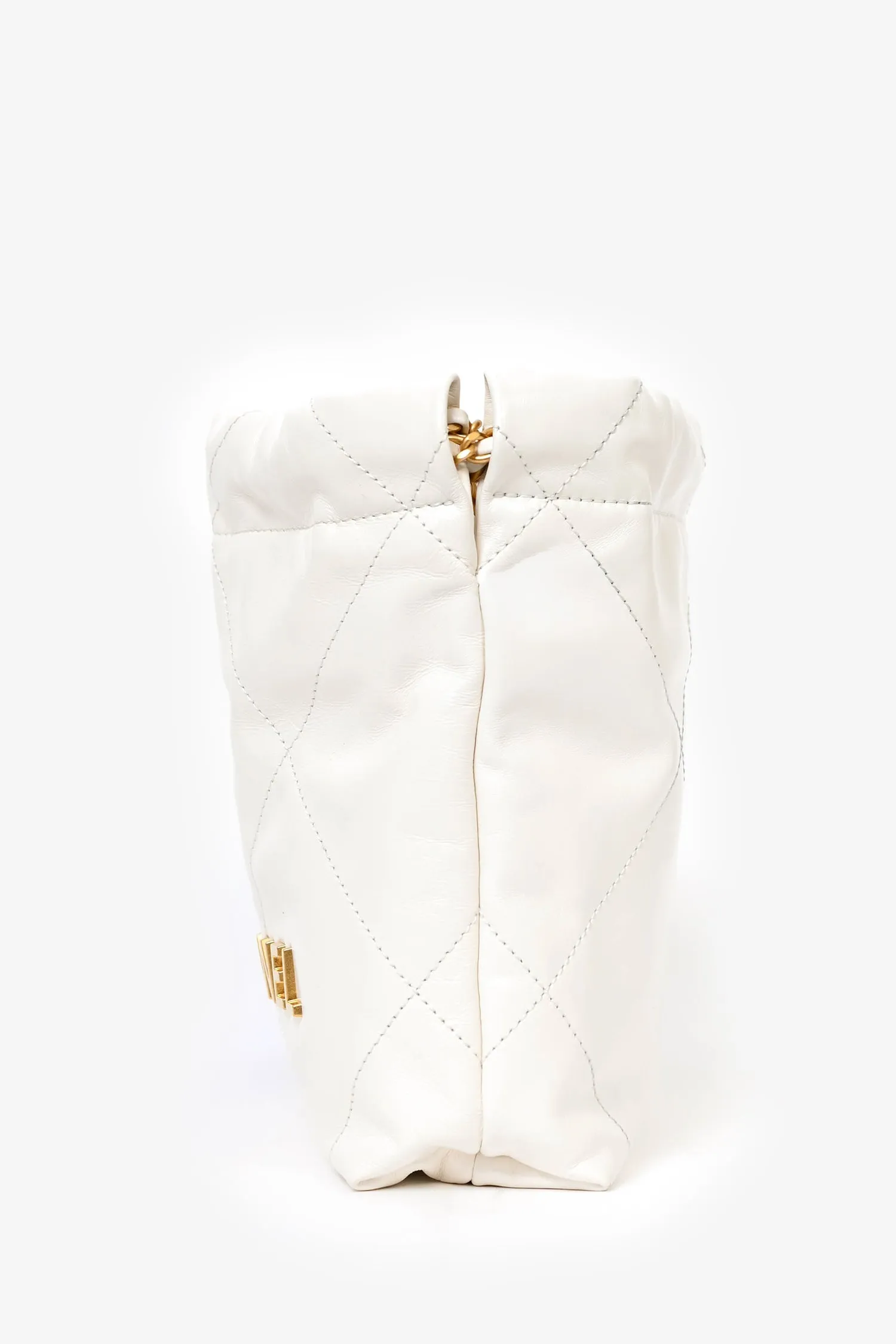 Pre-Loved Chanel™ 22 White Lambskin Mini Hobo