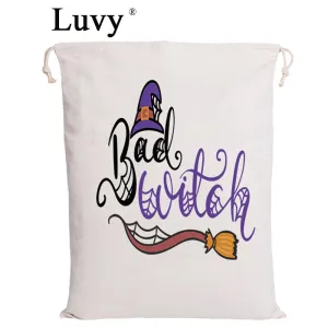 Price guarantee Luvy 200pcs/lot Bag Offer expires soon Styles Bags Halloween Bags Christmas Santa Kids Cotton Canvas 8 New Gifts Sack Drawstring Halloween Party
