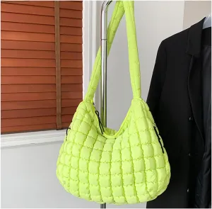 Puffy Tote Bag for Women Large Crossbody Quilted Puffer Carryall Bag Hobo Oversized Handbags