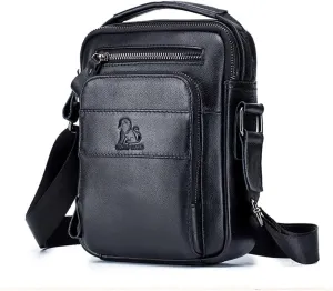 pundarika Men's Genuine Leather Shoulder Bag Messenger man bag CrossBody Handbag Briefcase Satchel Travel bag