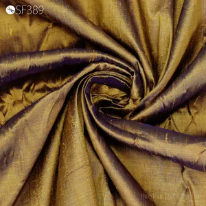 Pure Dupioni Fabric by the Yard Indian Iridescent Brown Blue Shantung Raw Silk Dupion Wedding Bridal Dresses Sewing Upholstery Pillowcase