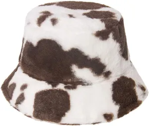 PURFANREE Women's Soft Faux Fur Bucket Hat Fluffy Winter Warmer Fisherman Cap